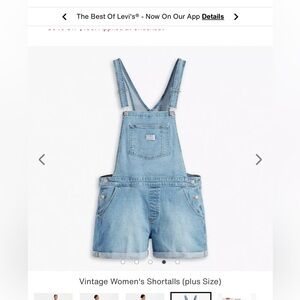 Levi’s Vintage Women’s Shortalls Plus Size 20
